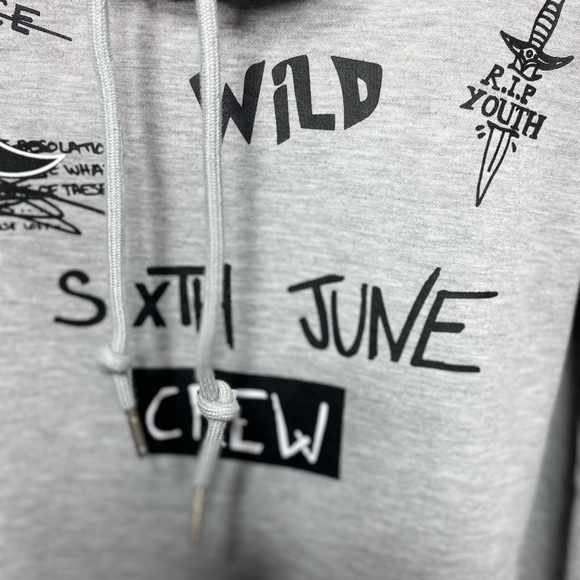 Sixth June CREW LOVE hoodie – Heather Grey XL tote 5 - Picture 9 of 14